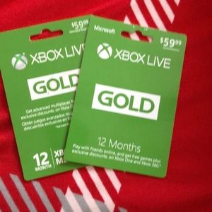 Xbox live gold cards
